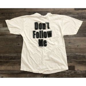 Party Vision Mens Large Don't Follow Me T Shirt White Vintage